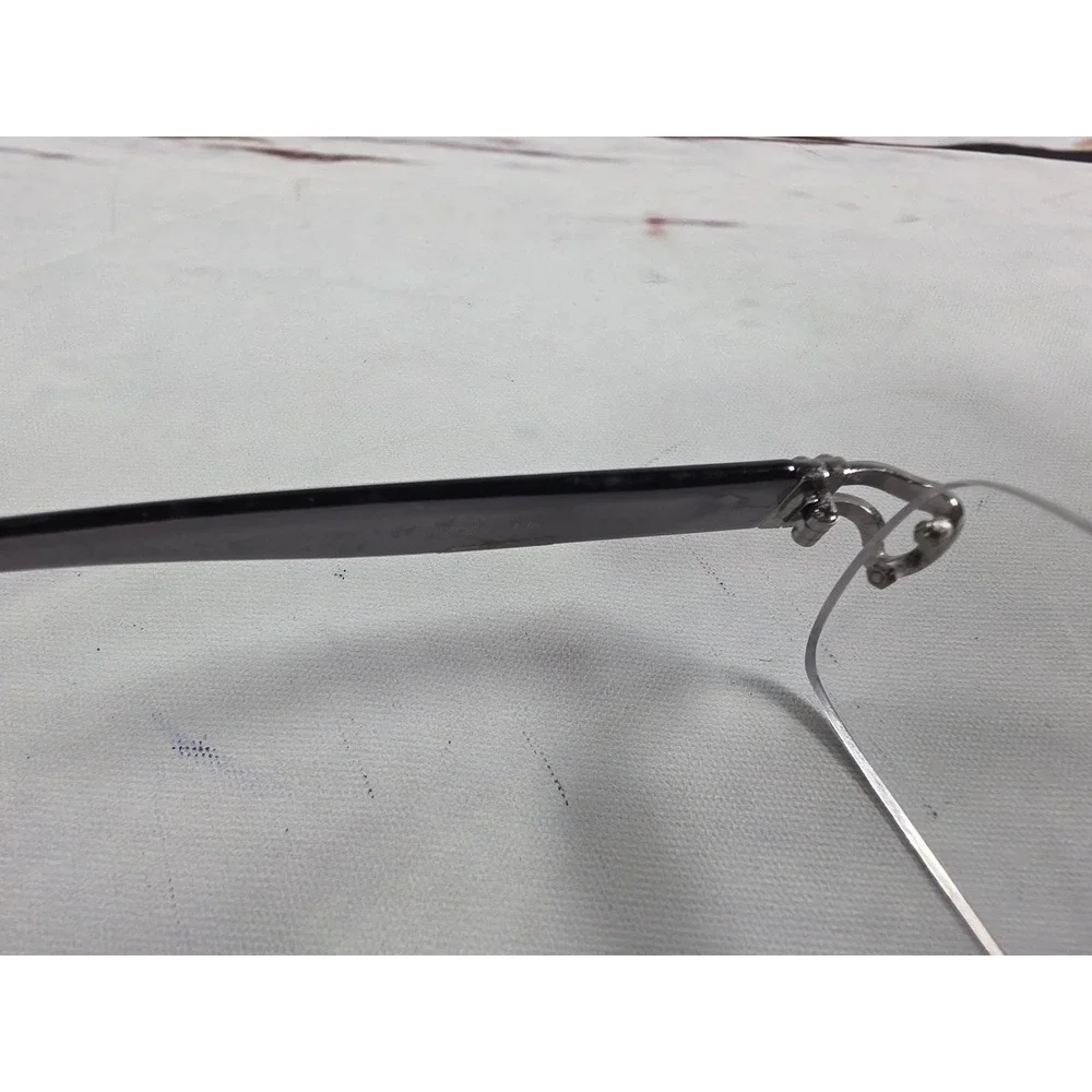 Michael Kors Rimless Eyeglasses Rectangular Silver Black Frames MK 001 52-18-135